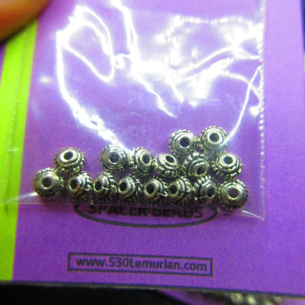 Silver Plated Small Dot Beads 16Pcs In Each Package Lot Of 10 Packages